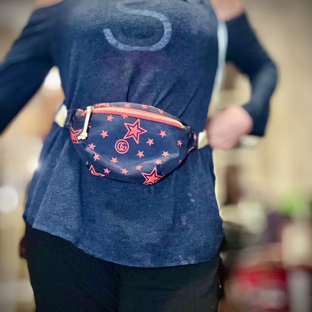 NWoT Gucci Multicolor Red Star Print Waist Belt Bag Fanny Pack Bum Bag - Picture 11 of 12